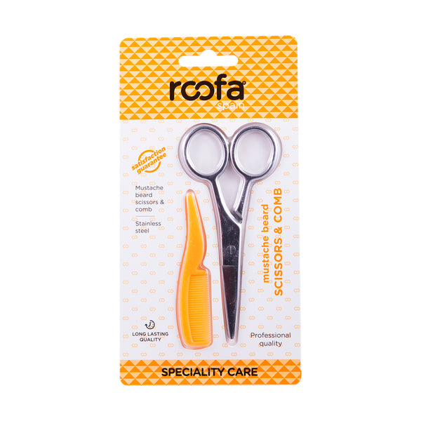 Roofa Spain Mustache beard Scissors & Comb