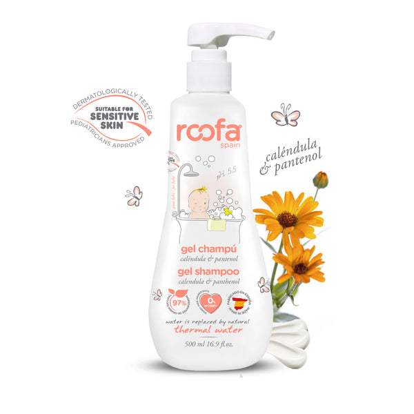 Roofa Spain Baby Gel Shampoo 500ml | Calendula & Panthenol | Sensitive Skin