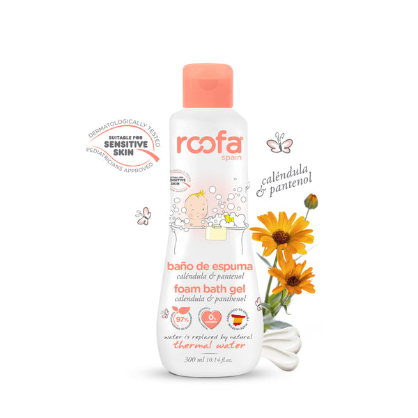 Roofa Spain Baby Foam Bath Gel 300ml | Calendula & Panthenol | Sensitive Skin