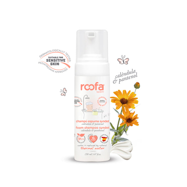 Roofa Spain Baby Foam Shampoo Syndet 150ml | Calendula & Panthenol | Sensitive Skin