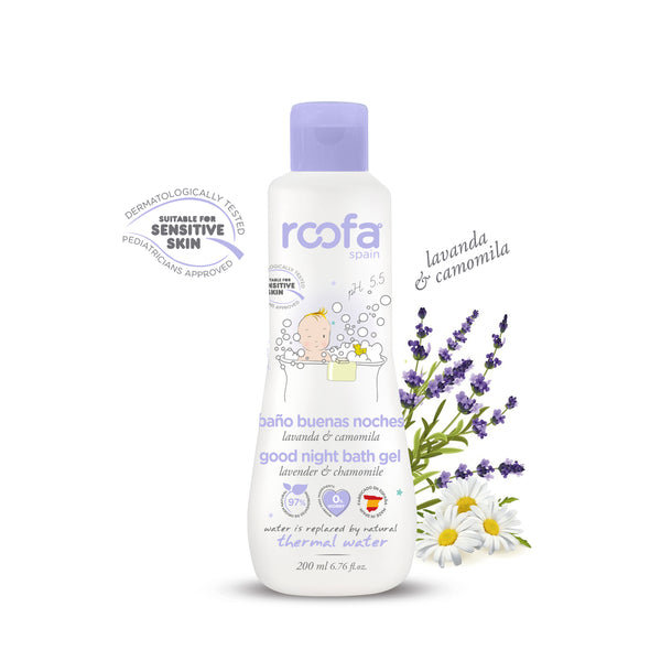 Roofa Spain Baby Good Night Bath Gel 200ml | Lavender & Chamomile | Sensitive Skin