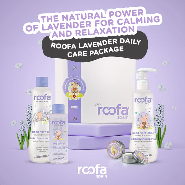 Roofa Spain Lavender Baby Care Set | Soothing Nighttime Routine | Chamomile & Thermal Water